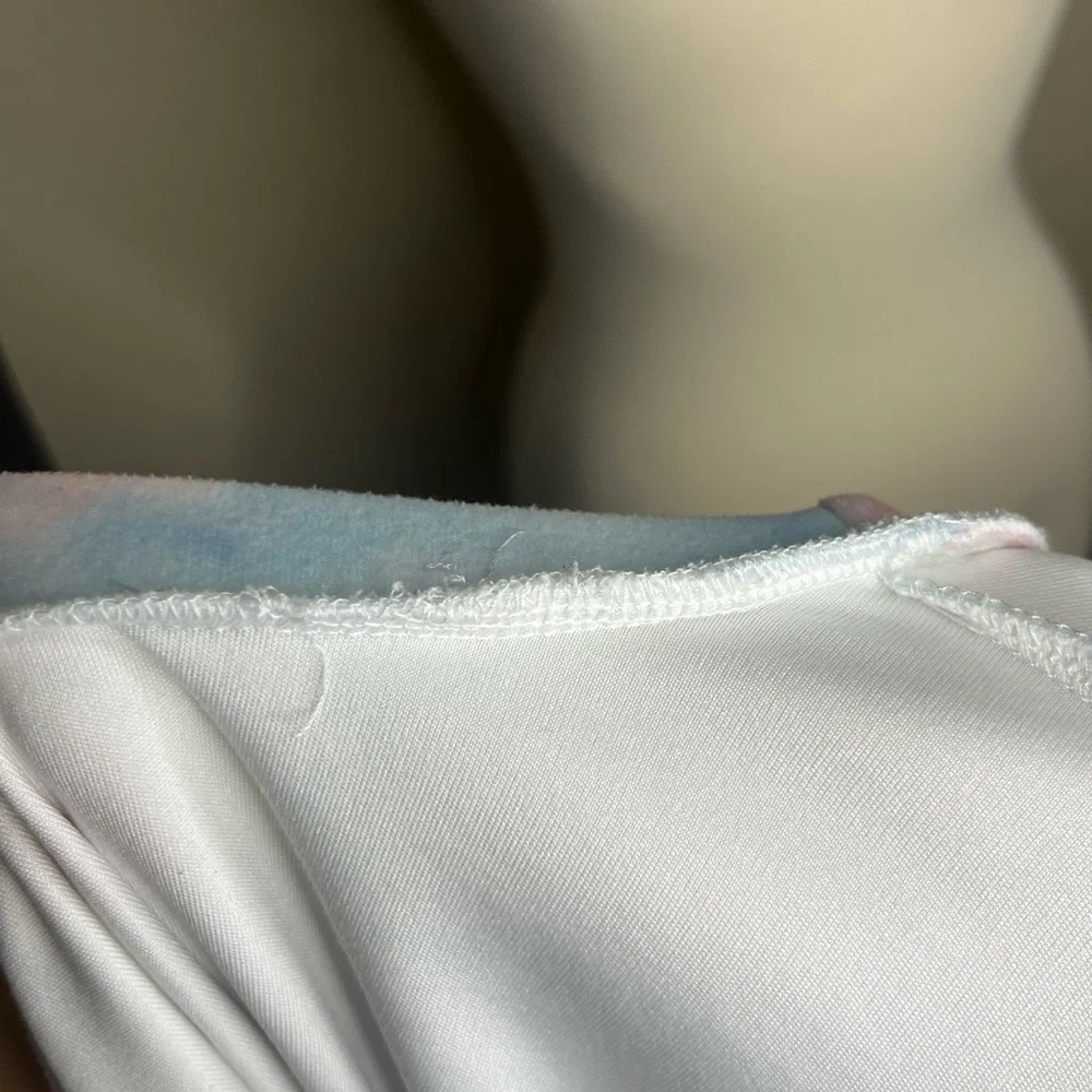 Pink Blue Pajama Tie Dye Top Size M Fleece Soft Sleepwear Casual Relaxed Lounge